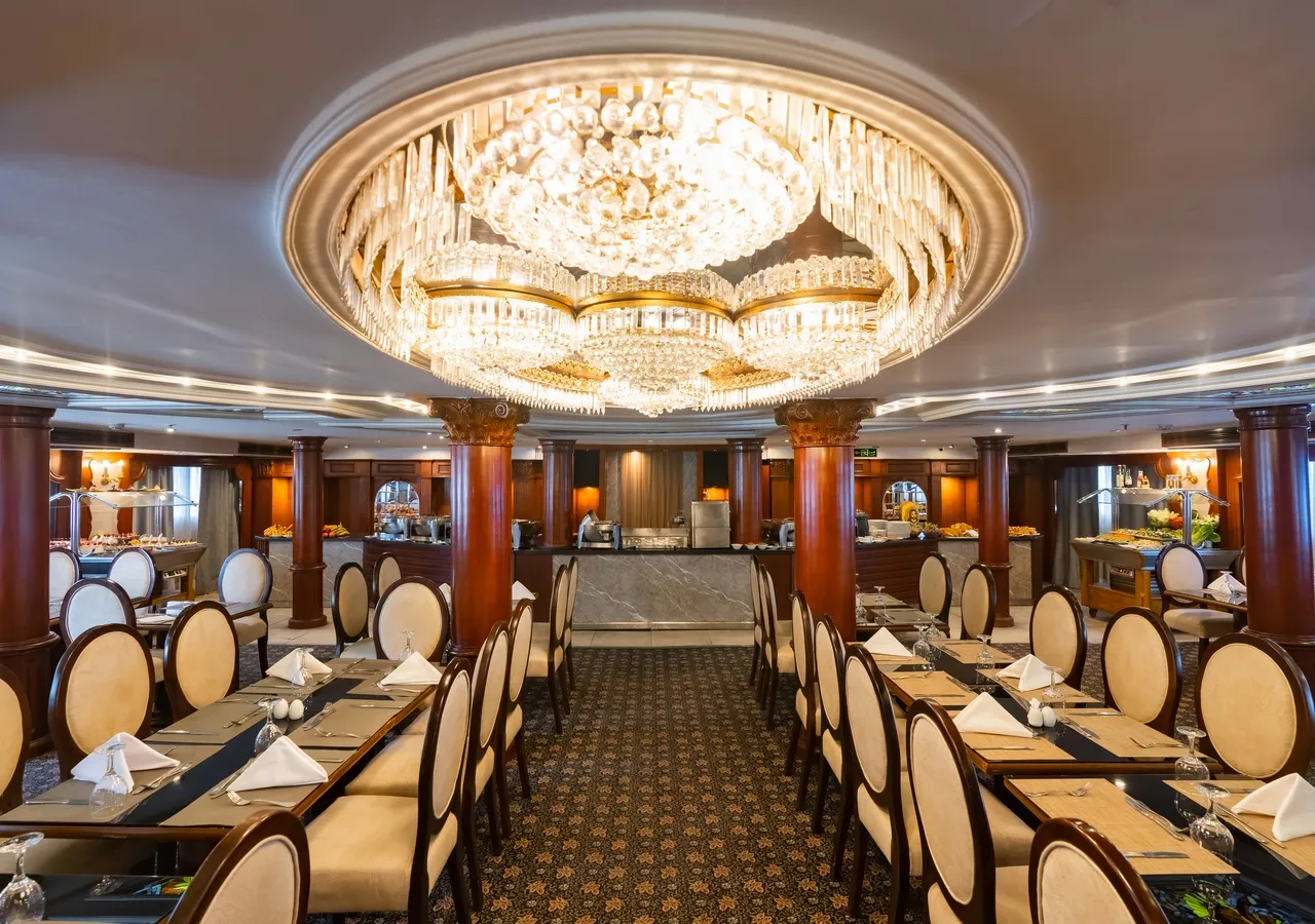 Restaurant aboard the MS Monica Nile Cruise Nile cruise